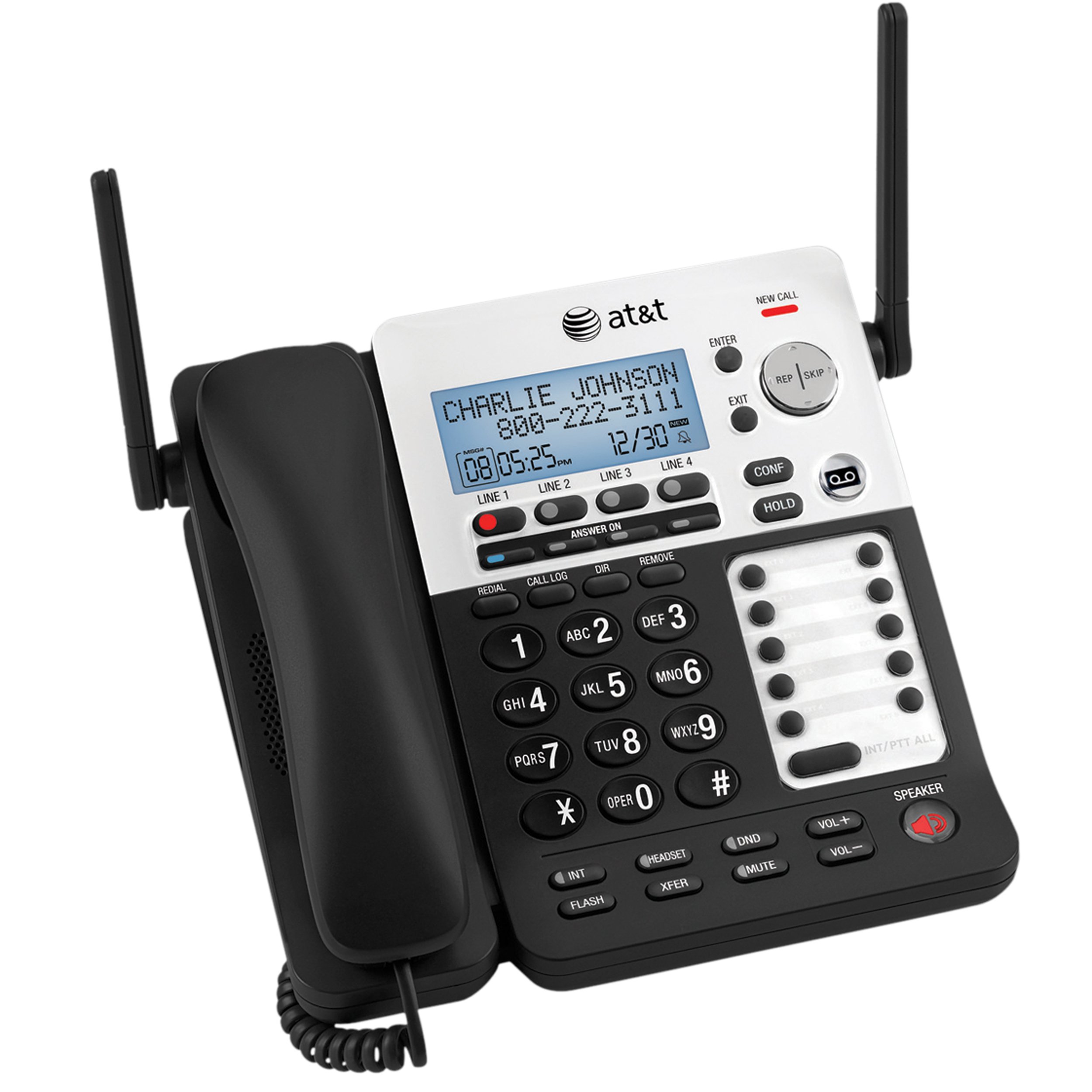 AT&T SynJ SB67158 4-Line DECT 6.0 Phone System Black/Silver - Dettaglio