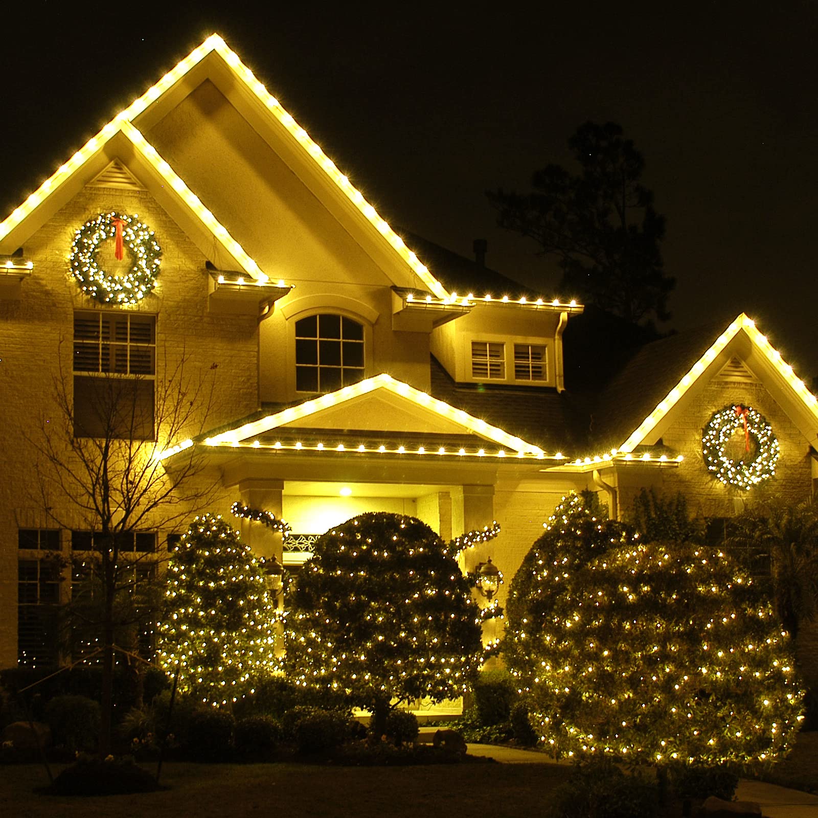Luces de Navidad a batería de 66 pies, paquete de 2 unidades en total de 200 luces LED alimentadas por pilas, 8 modos de luces de cuerda que funcionan con pilas para decoración de fiesta de