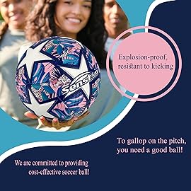 Senston Soccer Ball Size 5 with Pump Needle for Game Trainning Practice or Gift Pink