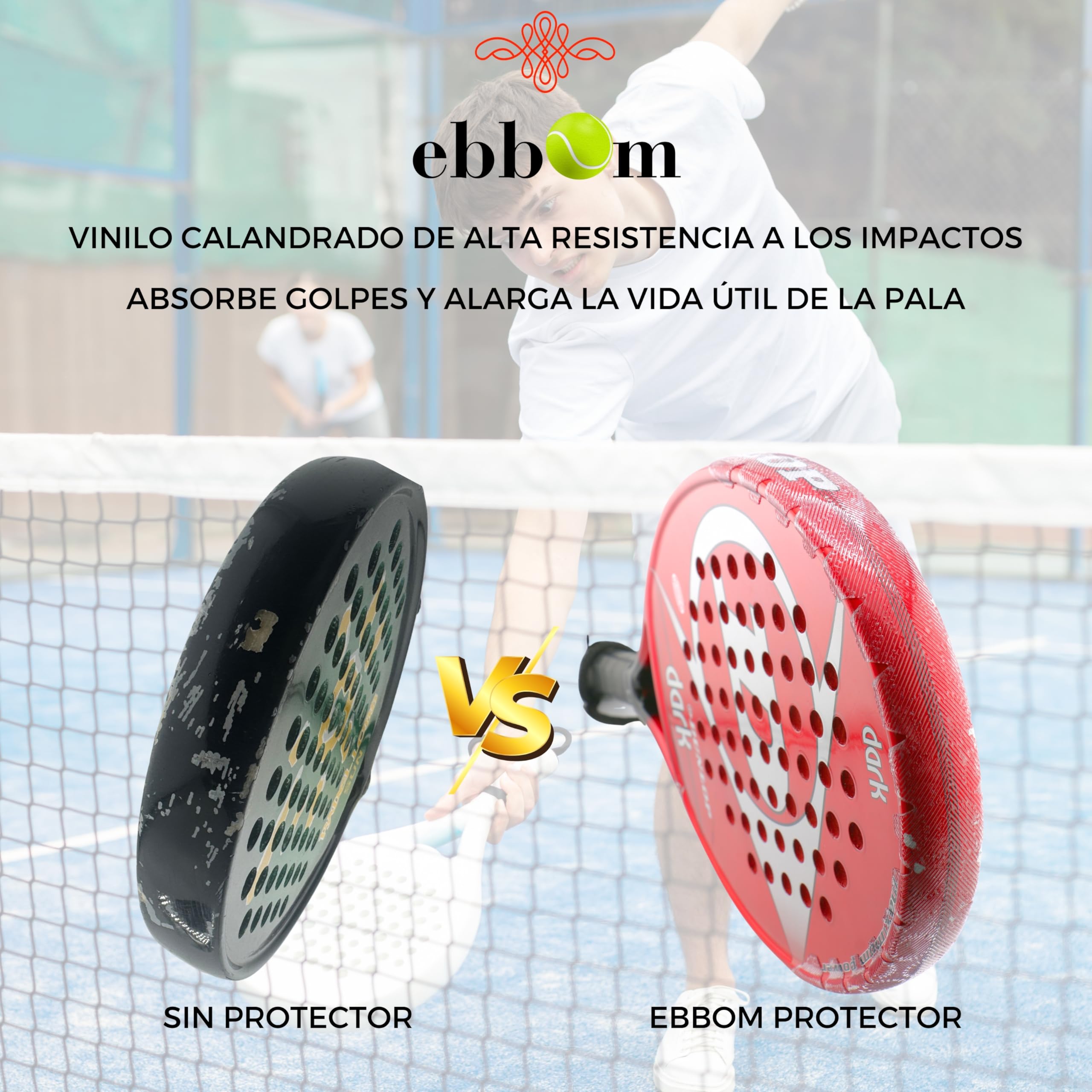 Protector Pala Padel Vinilo Calandrado Pack 60x420mm Cubre Bordes Laterales