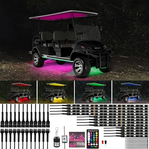Kit de tira de luz LED de 12 piezas expandibles, iluminación de neón brillante con control remoto inalámbrico, sonido activo, resistente al agua,