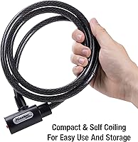 Vista 4 de Master Lock 8364DCC Candado de cable para bicicleta con llave, 1.5 m de largo, Negro