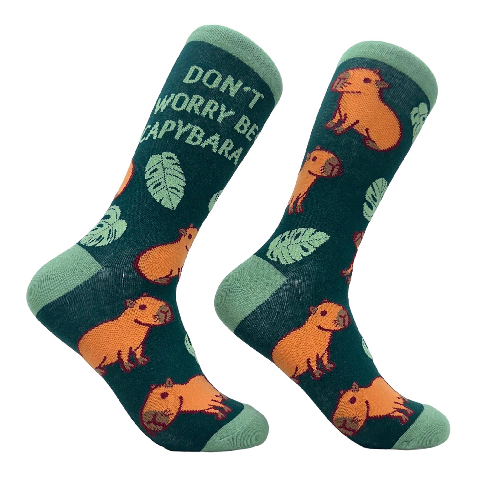 Crazy Dog T-Shirts Women's Dont Worry Be Capybara Socks Funny Sarcastic Parody Lyrics Footwear
