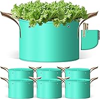 Vista 15 de 7 bolsas de cultivo de 20 galones, bolsas de cultivo de jardín PE para plantas con agujeros de unión de ramas y agujeros de drenaje inferiores