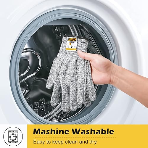 Miniatura 8 de JPP Guantes de trabajo prémium resistentes a los cortes protección CE nivel 5 con revestimiento de poliuretano a prueba de cortes con agarre firme