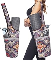 Ewedoos Canvas Yoga Mat Bag - Fits Most Mats, Large Pockets for Accessories, Wide Strap for Comfort, Pilates Workout Travel Gift