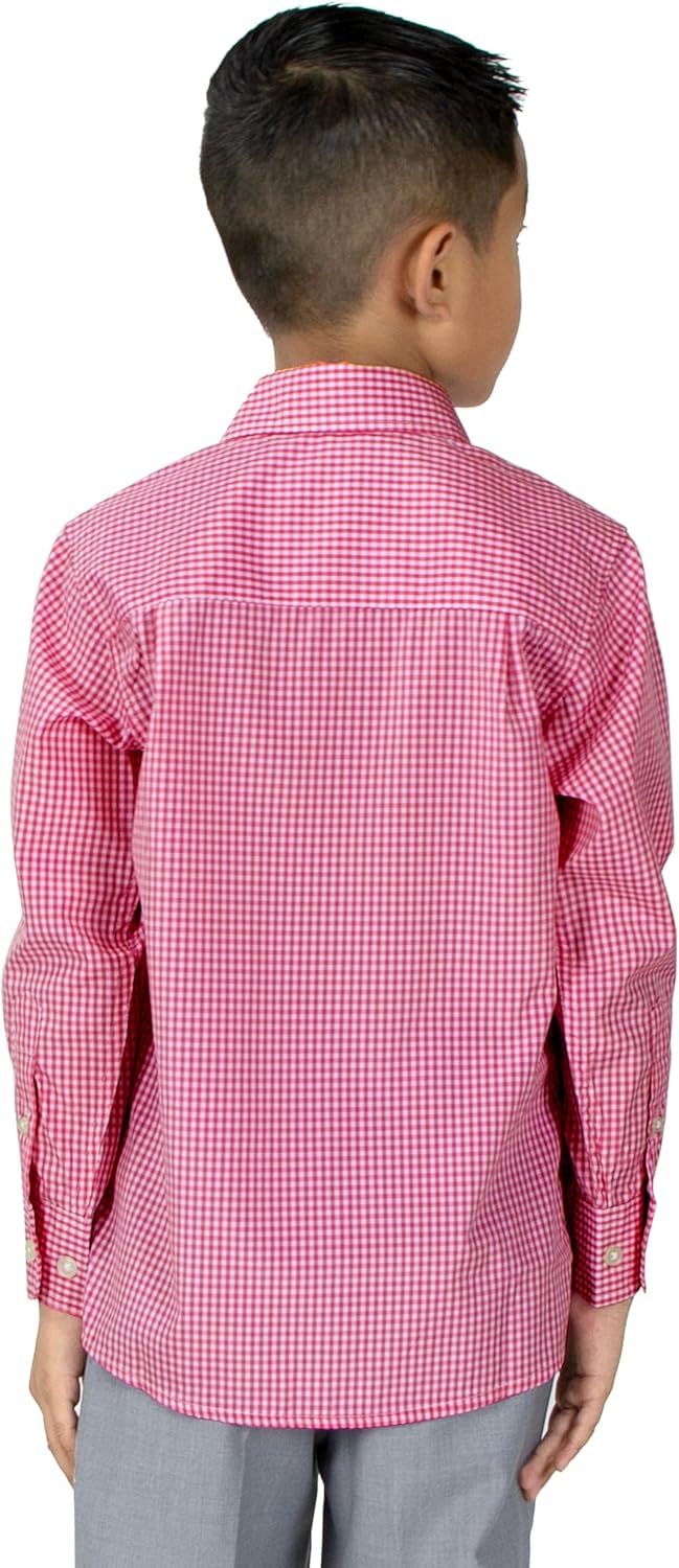 Spring Notion Big Boys' Long Sleeve Gingham Shirt - Image 3