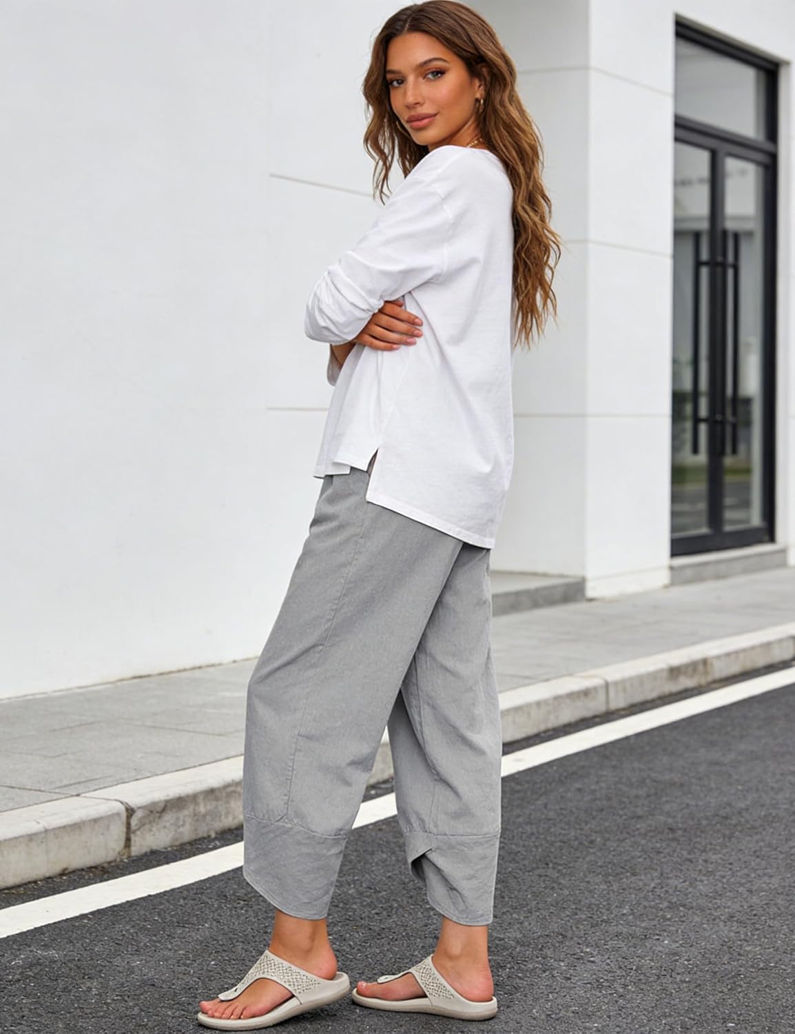 Springrain Women's Capri Pants Casual Summer Cotton Cropped Lounge Pants Trousers - Image 7