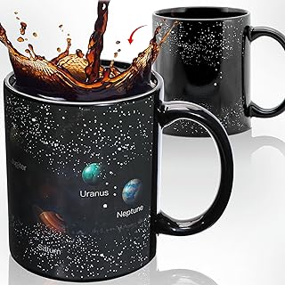 FableKnot Heat Sensitive Color Changing Cups,Solar System Coffee Mugs,Magic Cup,Gifts for Men,Kids,Space Cups,for New Year...