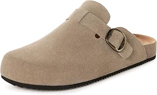 Womens Suede Clogs Mens Genuine Leather Mules Cork Footbed Sandals with Arch Support Price In India