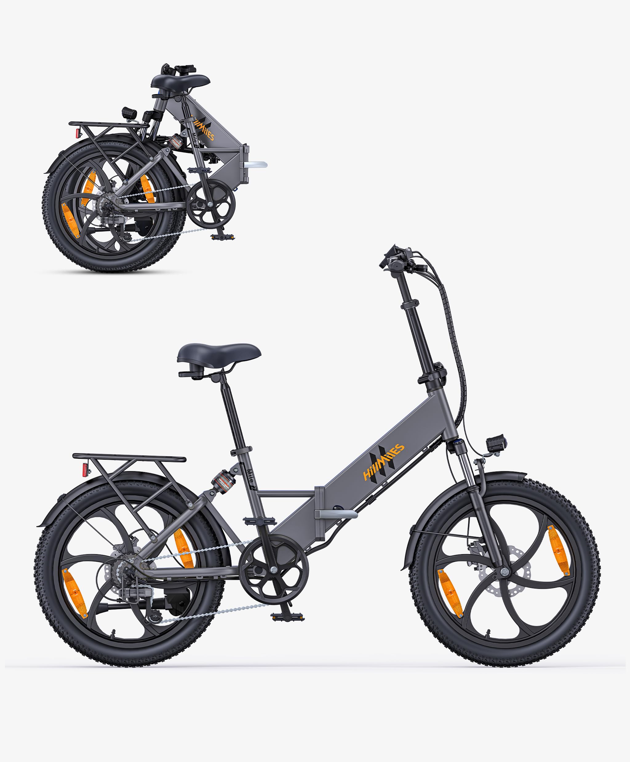 Bicicletta elettrica pieghevole per adulti Mile 2 250W, dotata di batteria rimovibile da 36V 13Ah, velocità massima di 25 chilometri all'ora, autonomia di 100 chilometri