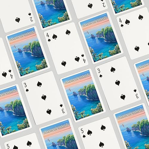 Miniatura 4 de Lantern Press Parque Nacional de Samoa Americana, pintura al óleo (52 cartas de juego, baraja de cartas de tamaño póquer con Jokers)