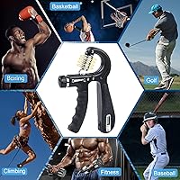 Vista 6 de Handeful Probador de fuerza de agarre, dinamómetro de agarre de mano (198 libras / 90 kg), medición de agarre electrónico para uso deportivo en casa