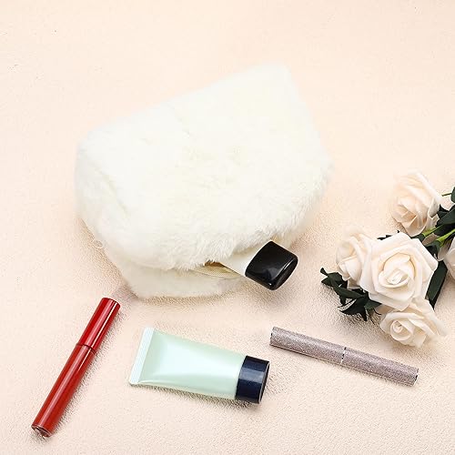 Miniatura 2 de VOCOSTE Pequeña bolsa de maquillaje de felpa, bolsa de cosméticos de belleza suave, bonita bolsa de aseo con cremallera de viaje, bolsa organizadora