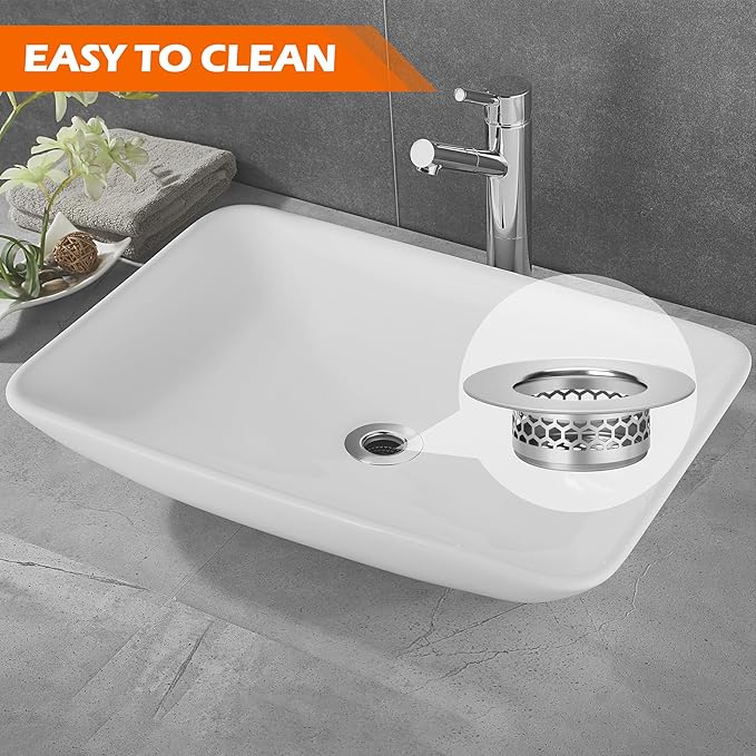 Colador para Lavabo de Baño, Acero Inoxidable, 3 Unidades, 1.97 pulgadas miniatura 5