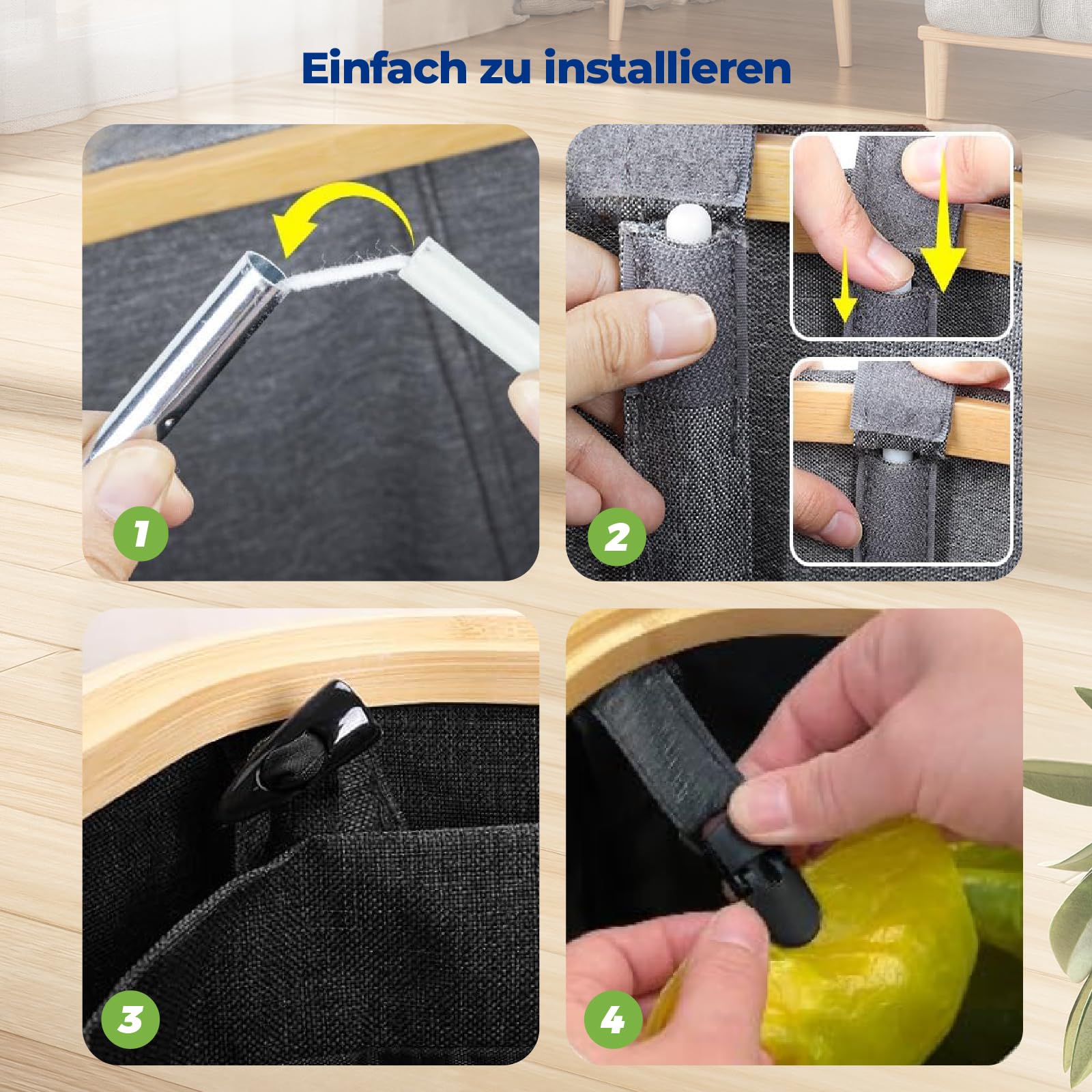 Gelber Sack Ständer 2-in-1 160L Mülleimer mit Deckel für 60L-120L Gelber Sack, Müllsystem für Küche & Haushalt - Schwarz