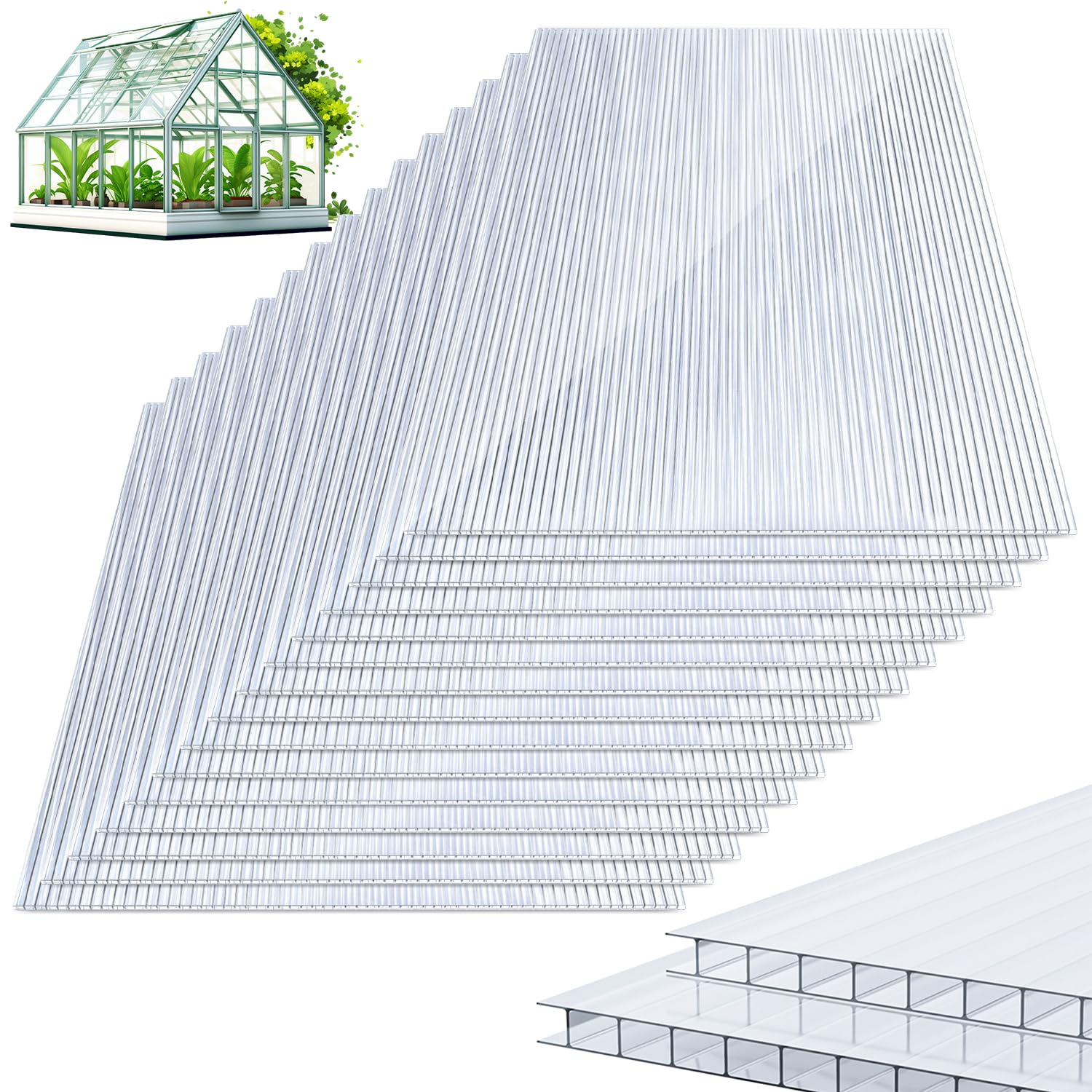 Ansobea Vordach für Haustür 100x300 cm, Überdachung aus 5 mm
