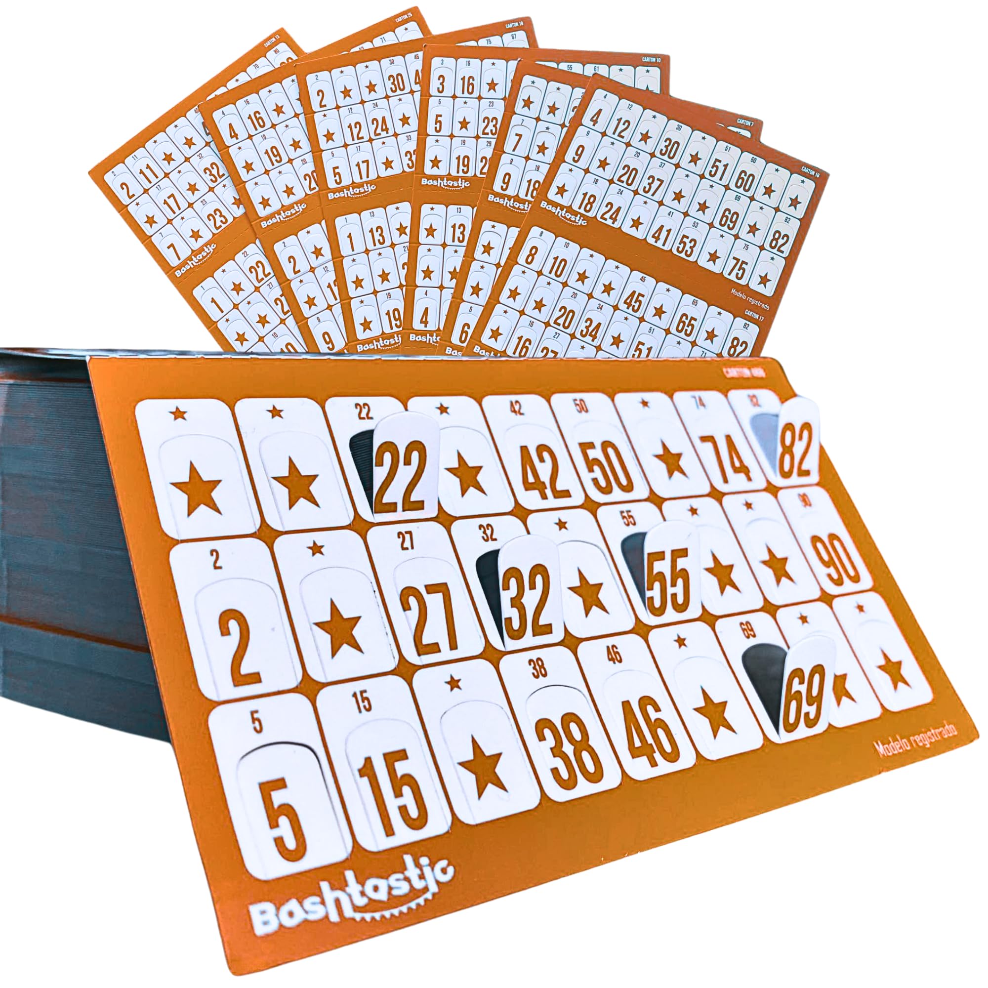 Carton Loto - 1008 Cartons Loto pour Le Loto Bingo. Cartons Découpés, Réutilisables, Numérotés et Différents Les UNS des Autres. Marquage au Doigt, Pas Besoin de Jetons.