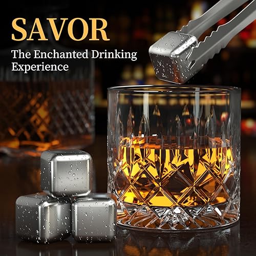 Miniatura 3 de Juego de piedras de whisky de acero inoxidable, cubos de hielo reutilizables para bebidas de whisky