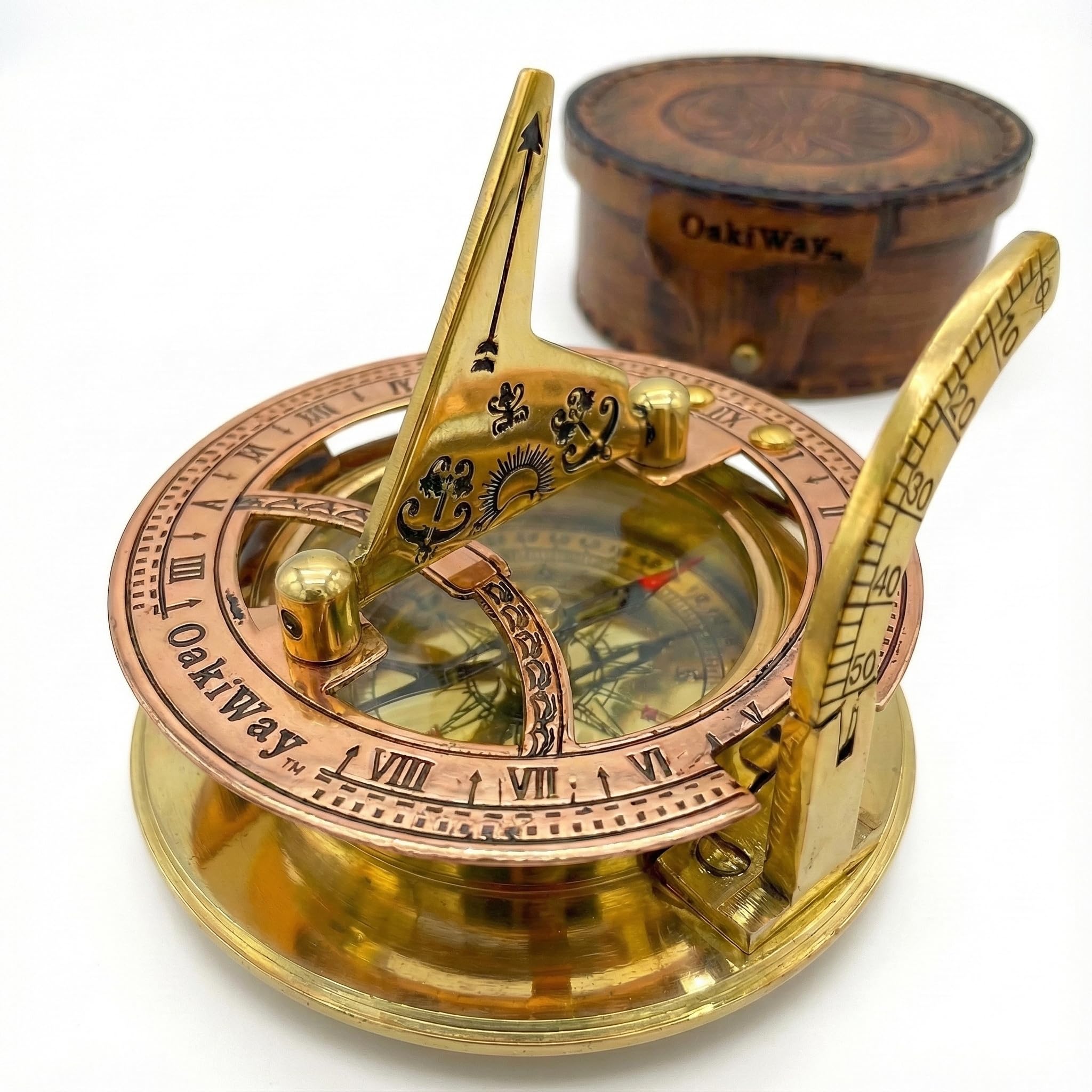 OakiWay Brass Sundial Compass