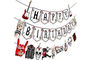 Rock and Roll Birthday Banners 3Pcs | Rock Baby Shower Decorations