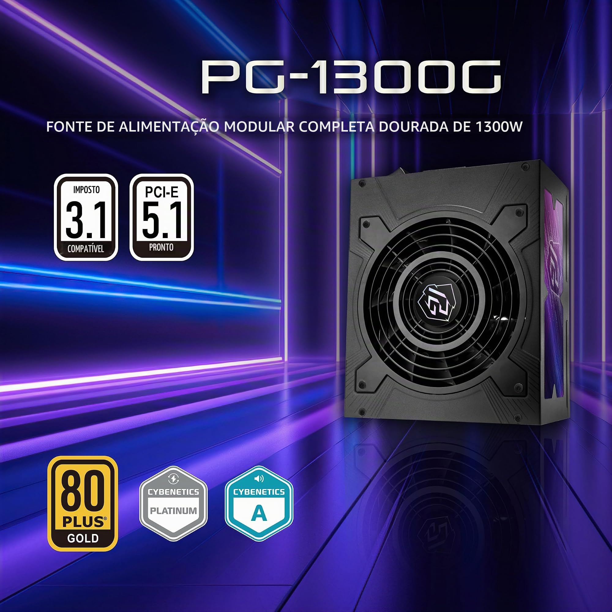 ASRock Fonte De Alimentação Phantom Gaming Pg-1300G Atx 3.1 1300W