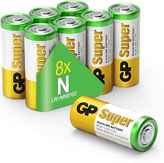 GP Super Alkaline LR1 Batterien 1,5V (910A, Lady, N, E90), Pack mit 8 Stück Batterien LR1 1,5V