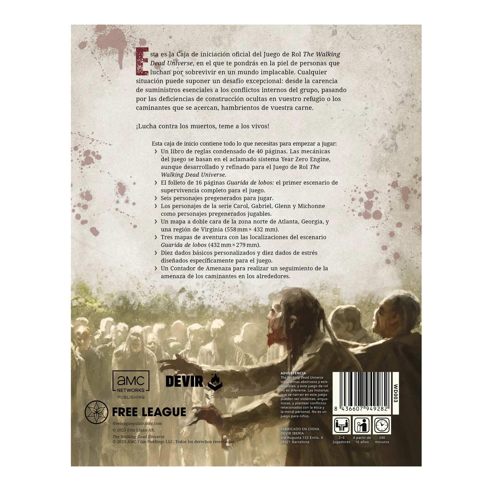 Devir – The Walking Dead Universe: Caja de Inicio | Juego de rol de Supervivencia y Aventuras | Basado en el Sistema Year Zero Engine | Incluye Dados, Mapas y Personajes Icónicos (WDCAIN)