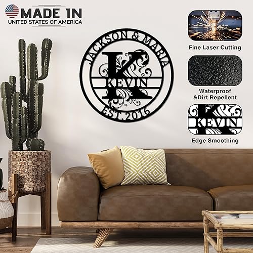 Miniatura 4 de Letreros personalizados de metal para exteriores, letrero de nombre personalizado, letrero de apellido familiar, decoración del hogar, arte de metal