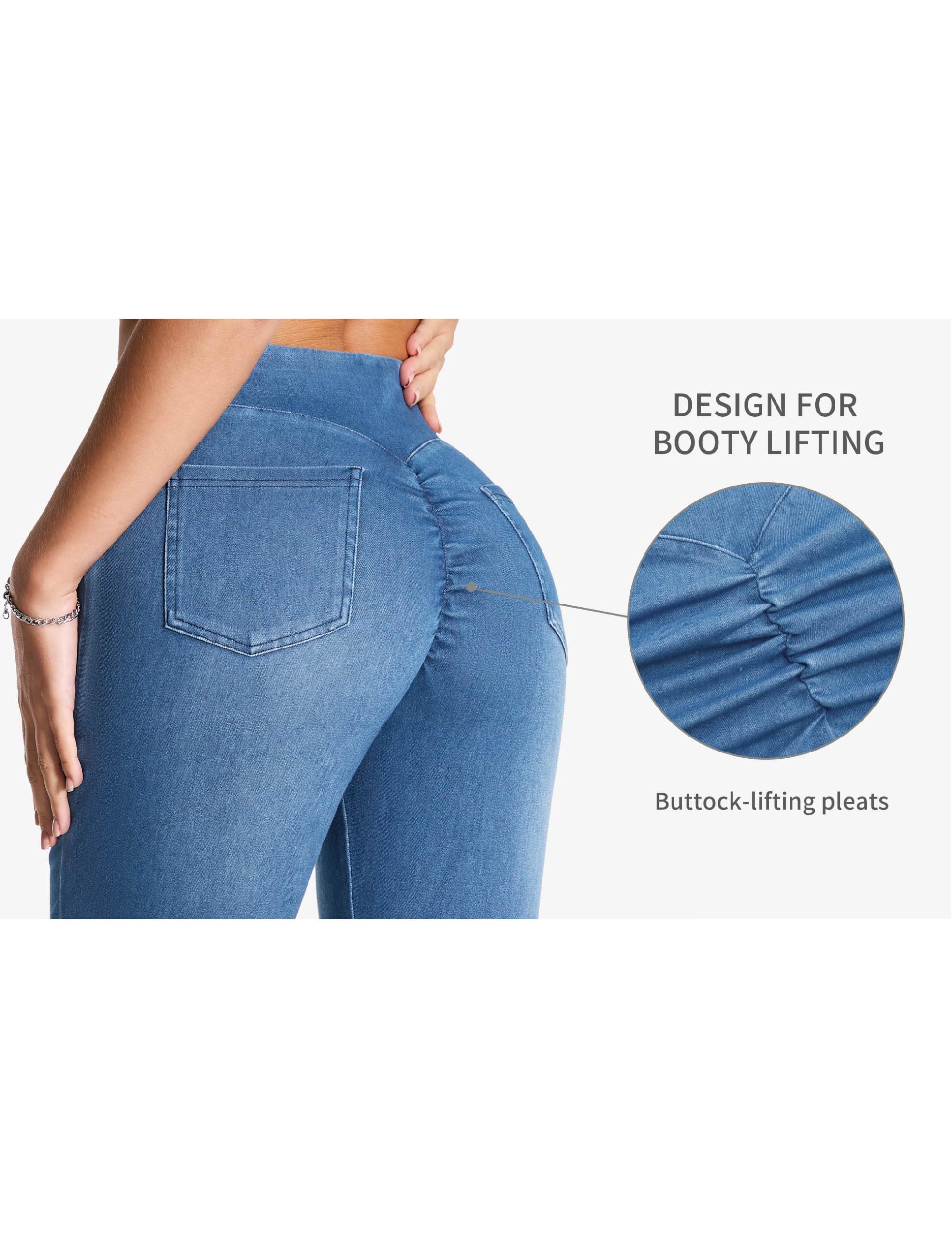 THE GYM PEOPLE Damskie dżinsy Scrunch Butt Stretch High Waist Skinny Jeans
