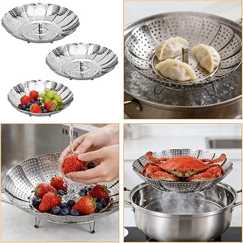 Set of 3 steamer inserts steamer insert cooking insert for pots