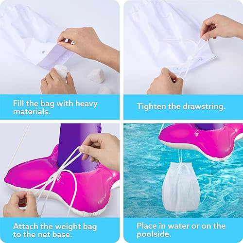 Miniatura 7 de JOYIN Juego de flotadores inflables para piscina, red de voleibol y aros de baloncesto, flotadores flotantes de juguete para niños y adultos, cancha