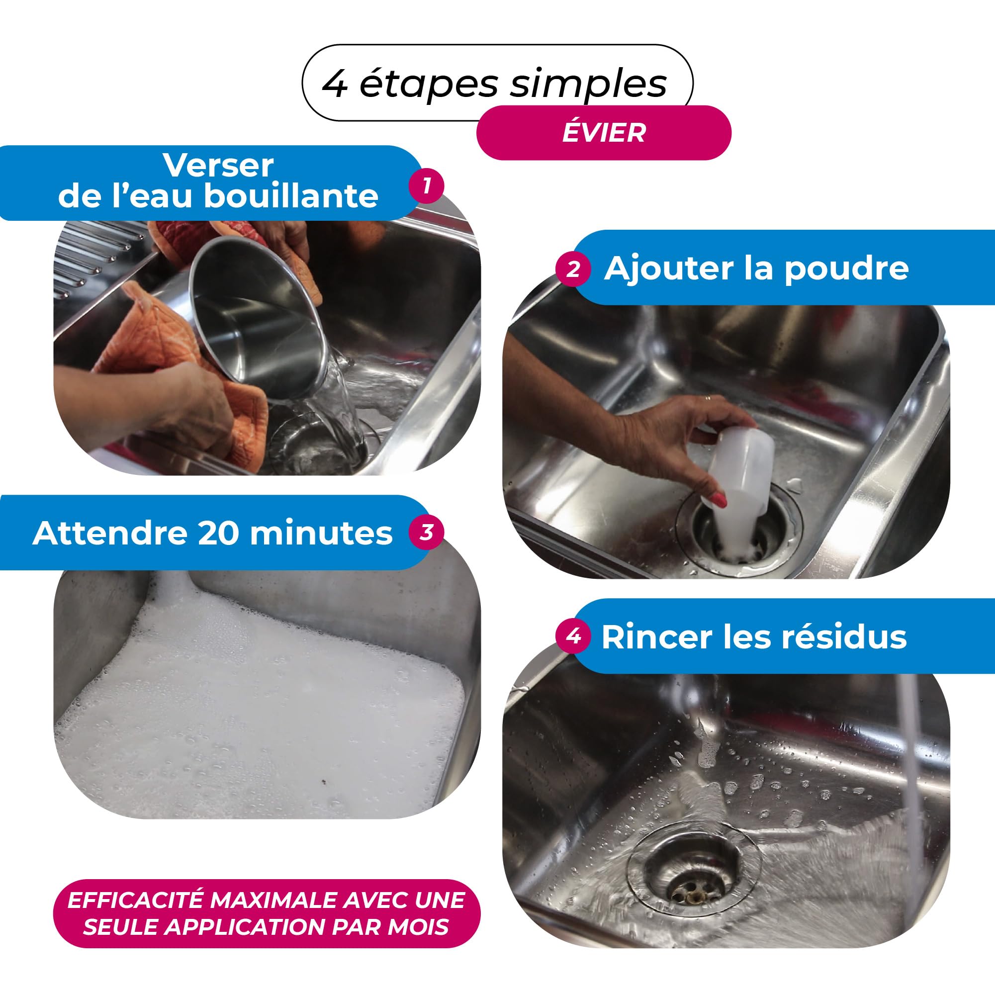 Cali-mex Mousse pour le nettoyage des siphons et des canalisations. Élimine les mauvaises odeurs, prévient les blocages et les obstructions dans les lavabos, les douches et les toilettes. 2 kg