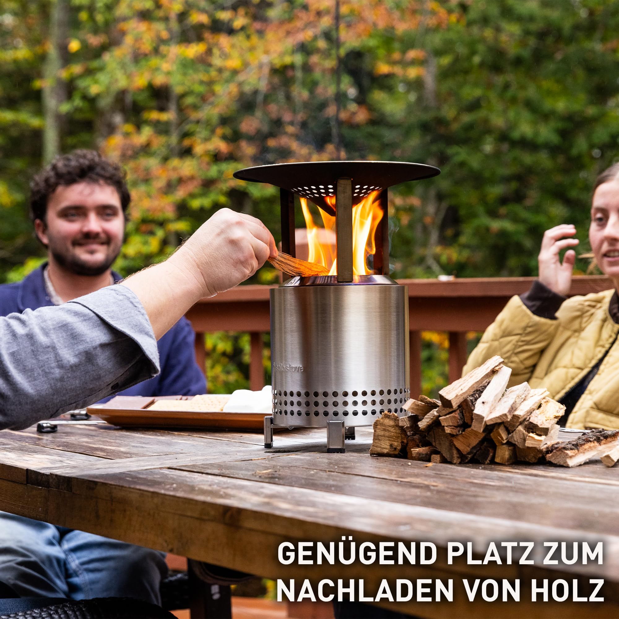Solo Stove Mesa XL Wärmeverteiler | Erweitert den Wärmeradius um 60 cm, Outdoor Heizstrahler, Robustes Tischkamin Zubehör mit Tragetasche, Bis zu 14°C mehr Wärmer Edelstahl, Dm.: 26,7 cm, 3,2 kg