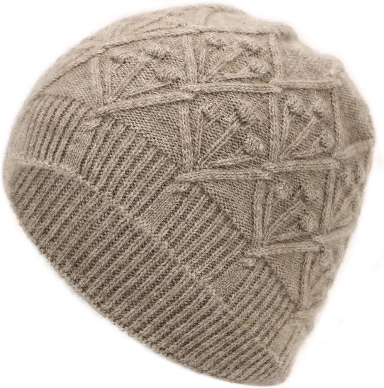 Women & Men Double-Layer Cashmere Wool Blend Warm Winter Slouchy Knit Beanie Stocking Cap Ski Hat for Women Men