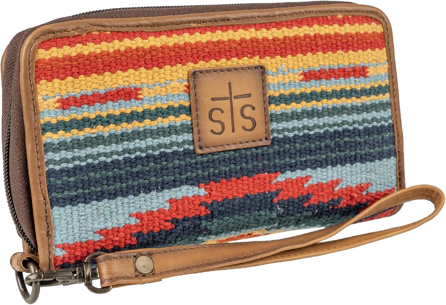 STS Ranchwear Women's Chaynee Valley Serape Kacy Organizer-Leather Wrist Strap, 32 Card Slots, Secure Zip Closure, Multi