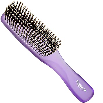 Giorgio Gentle Purple Neon Full Size Hair Brush 7.75 Inch, Men, Women & Kids, Detangler Brush, Scalp Massager, Wet or Dry, All Hair Types