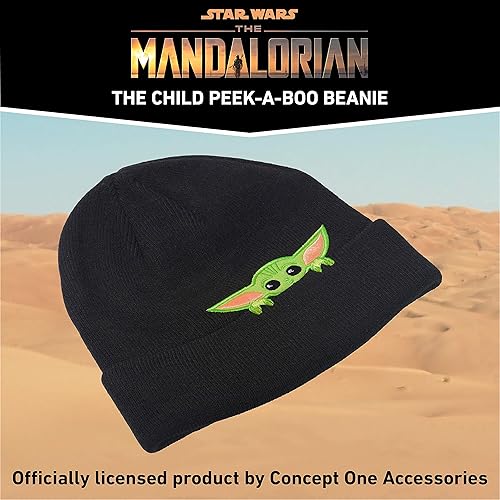 Miniatura 3 de Concept One Star Wars The Mandalorian The Child Peek-A-Boo Beanie, negro, talla única, Negro -