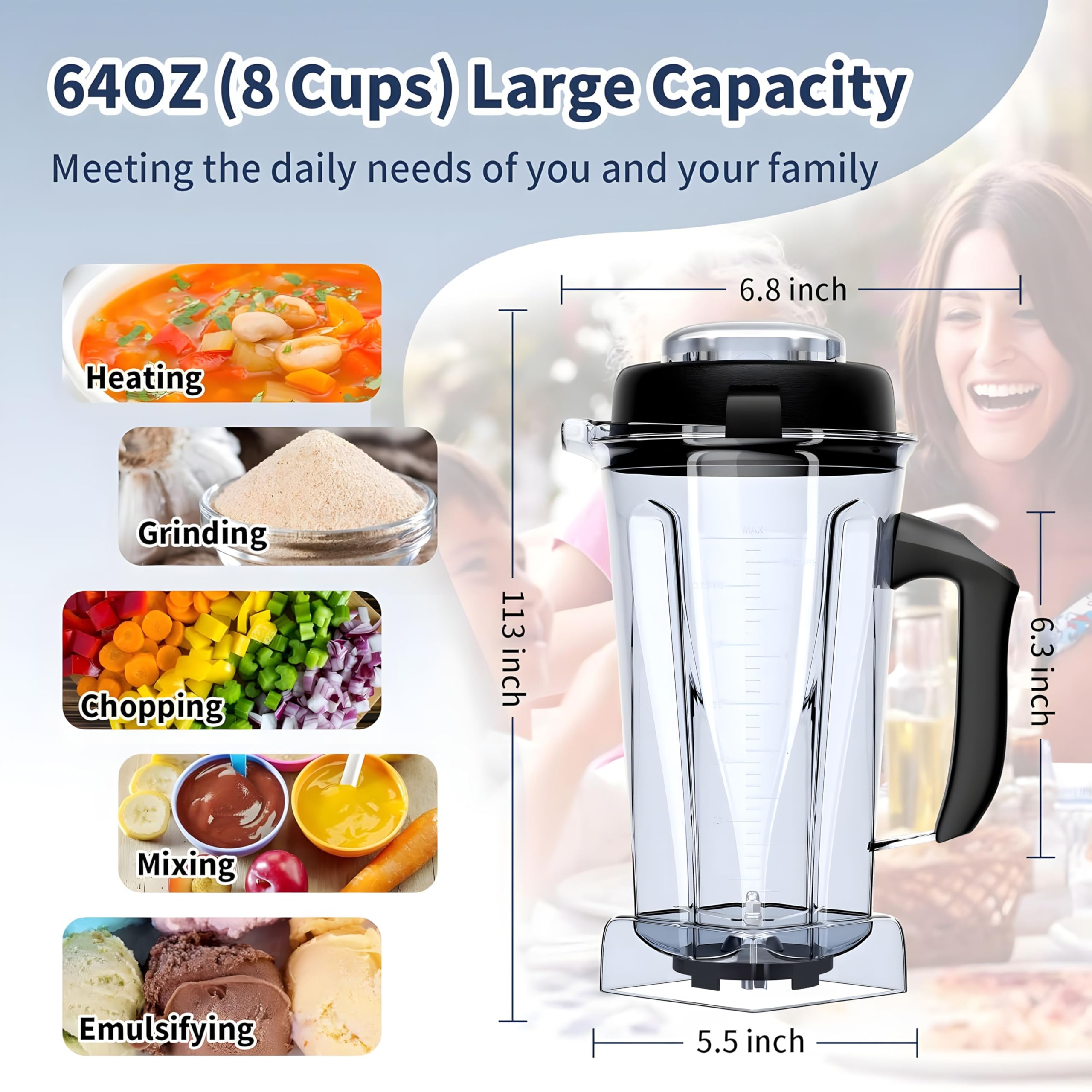 Amazon | Vitamix Blender Conatiner用64オンスピッチャー交換用、5200