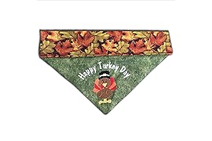Happy Turkey Day Over the Collar Thanksgiving Dog Bandana