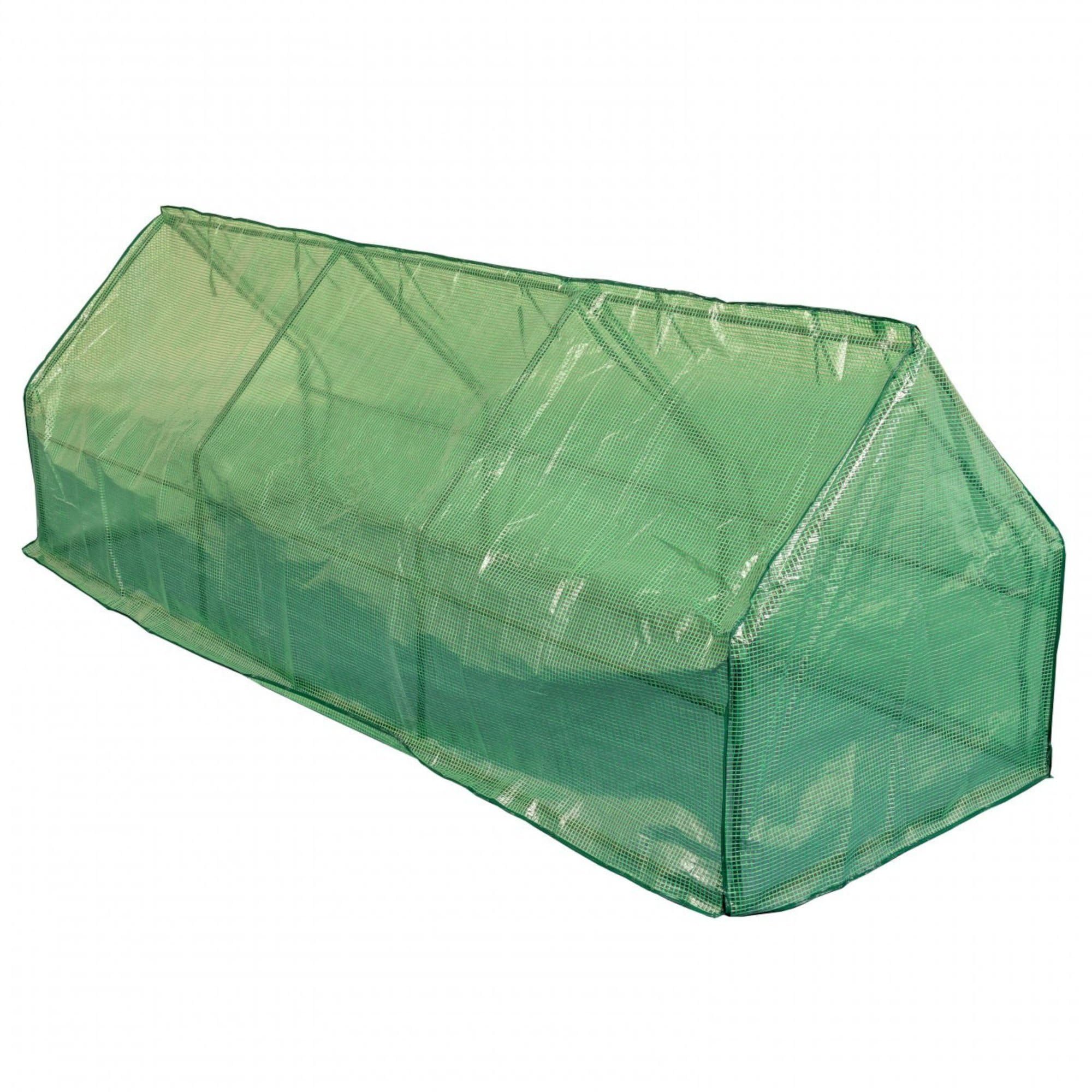 Oypla Large Steeple Growhouse Garden Plant Greenhouse with Plastic Mesh Cover - 270x90x90cm