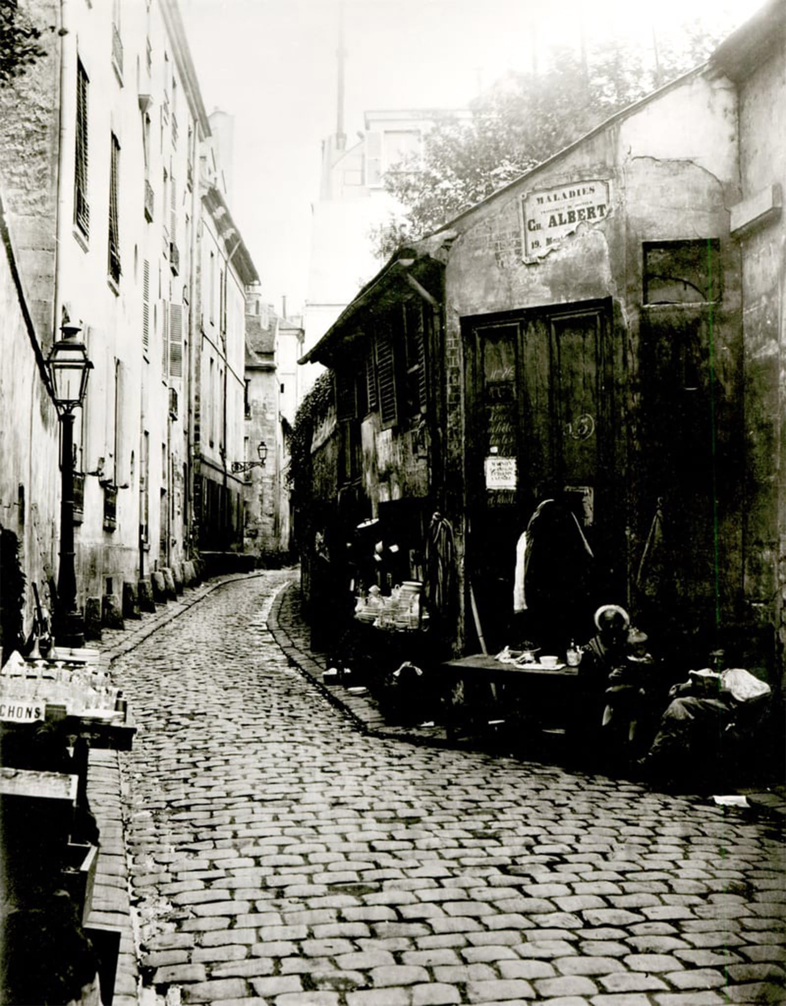 ARTXLXXBN Famous Painting Art Wall Decor Abstract Art Picture Rue Du Jardinet and the Cul De Sac of Rohan by Charles Marville Animal Pictures for Home Decor 60x90cm