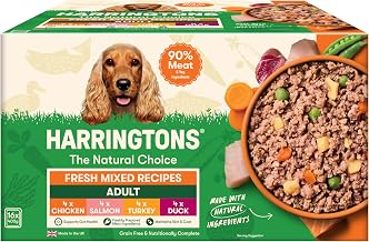 Harringtons Complete Wet Adult Dog Food Trays Mixed Pack 16x400g | 90% Meat & Veg - Made with Natural Ingredients - Freshly Prepared Meat Ingredients - Maintains Skin & Coat