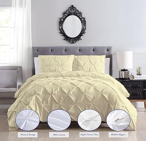 Miniatura 63 de Juego de funda de edredón tamaño King 100% algodón egipcio transpirable Funda de edredón con cierre de cremallera y lazos en las esquinas 600