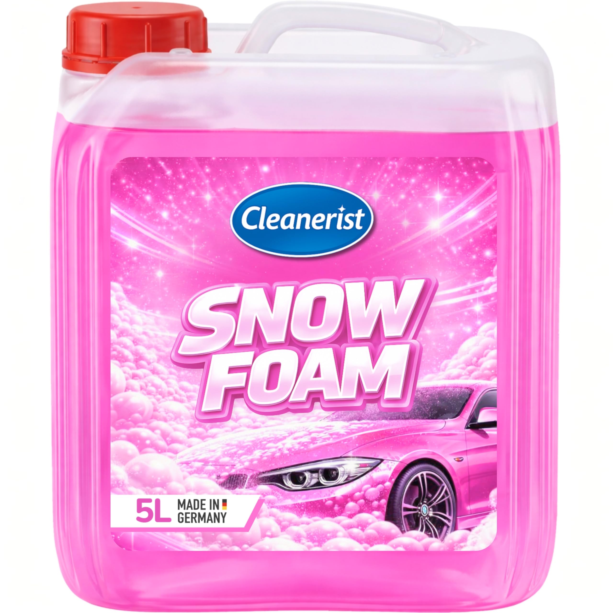 Cleanerist | Snow Foam Pink 5L concentré - shampoing auto prélavage actif pour canon à mousse - nettoyage dense voiture, moto, caravane et camping-car - parfum agrumes - 1