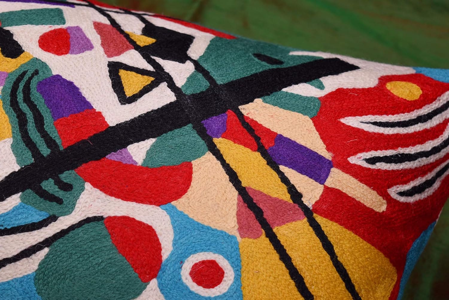 Lumbar Rust Klimt Contemporary Throw Pillows | Modern Pillow Cases | Abstract Pillows | Modern Accent Pillow | Rust Mid Century Chair Cushions | Handmade Cushion | Wool Size 14x20