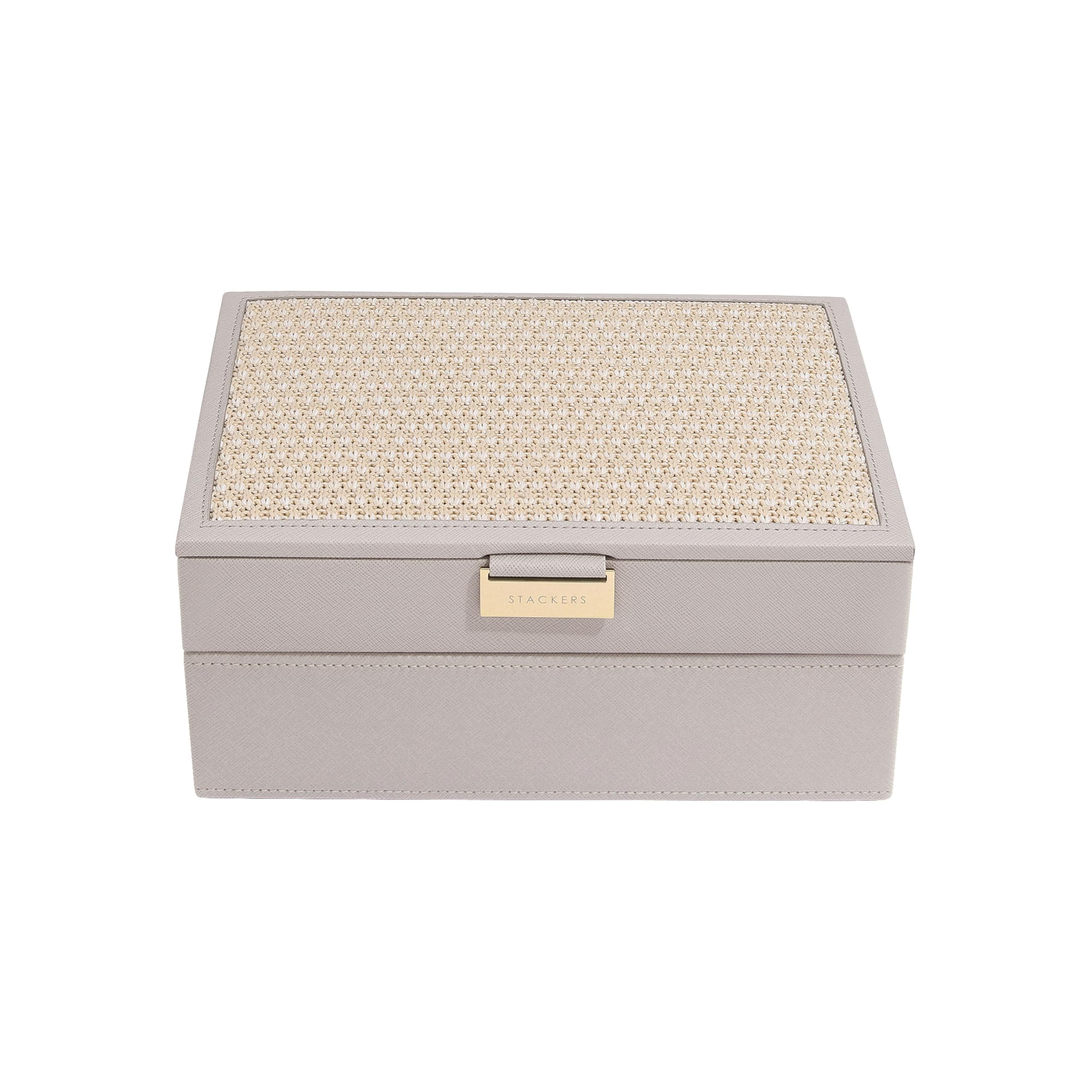 Stackers Taupe Raffia Classic Jewellery Box Set of 2