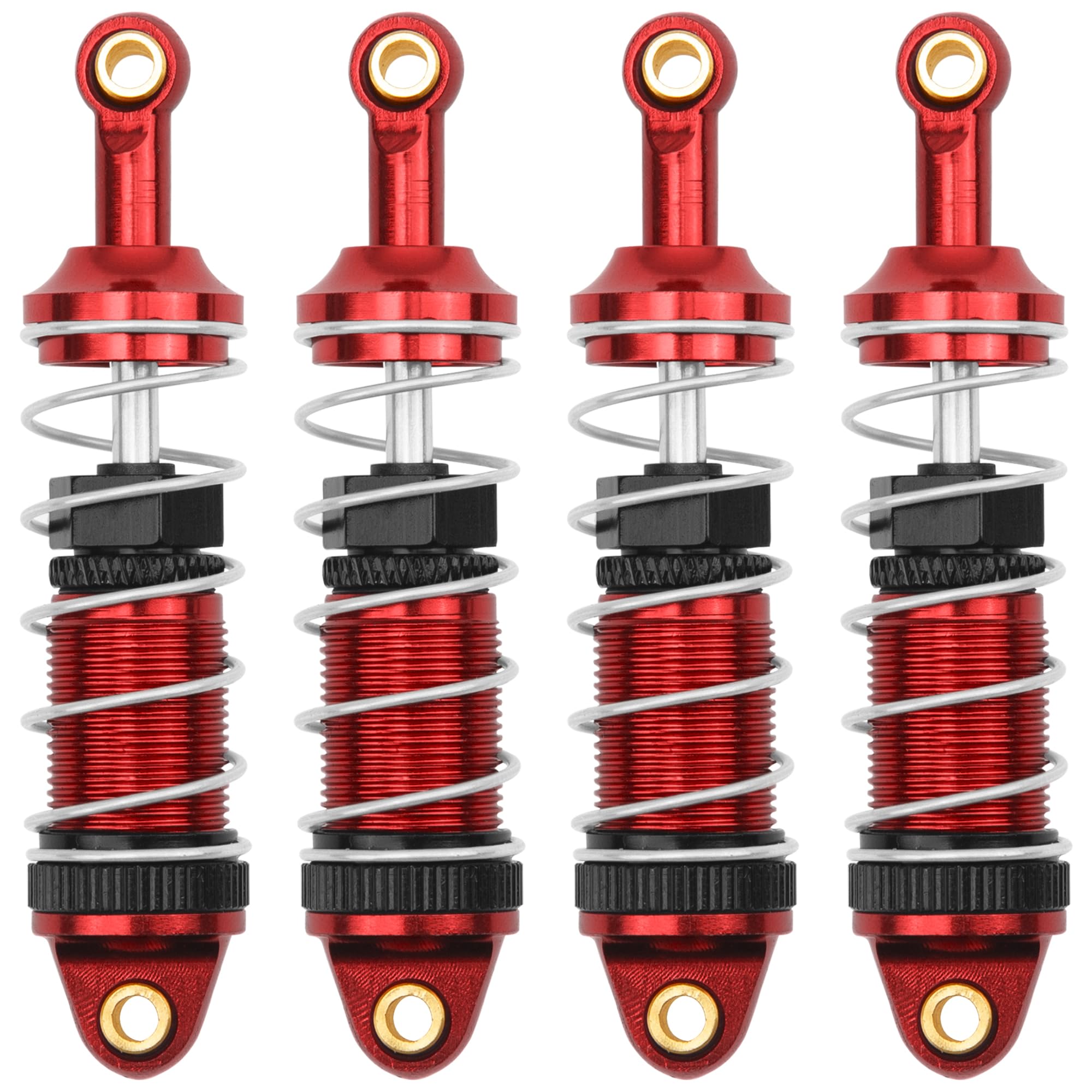 4Pack ShareGoo RC Car Shock Absorbers Metal Shocks Damper Compatible with MJX Hyper Go 14301 14302 14303 1/14 RC Car Upgrades Part (Red)