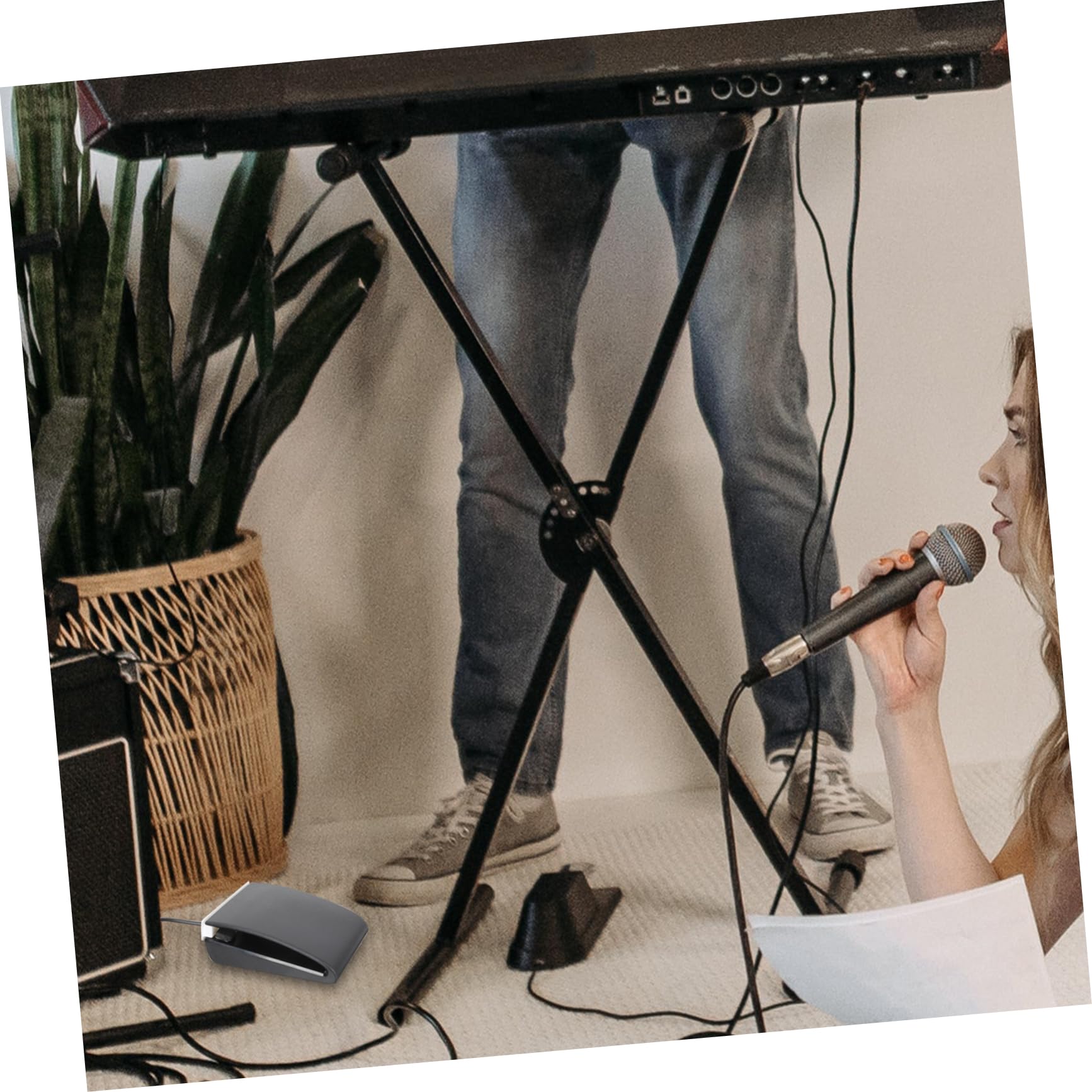 OFFSCH Piano Sustain Foot Pedal for Electric Drums Durable and Low Noise Drum Pedal 3.5mm Jack