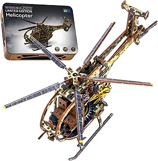 WOODEN.CITY Helicopter 3D Wooden Puzzles for Adults 178 Parts - Aircraft Model Building Kits for Adults - Wooden 3D Puzzles for Adults - 3D Wooden Model Kits for Adults to Build - Scale 1 x 30